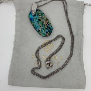 Kendra Scott Inez Statement Necklace Abalone and Silver